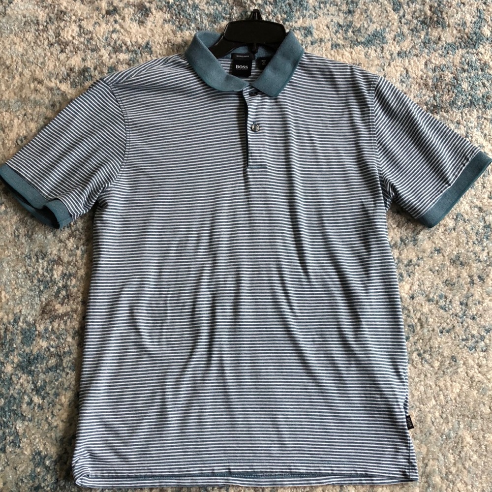 Hugo Boss teal striped 👕